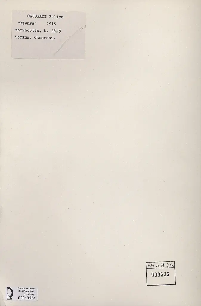 Anonimo , Casorati Felice - sec. XX - Figura , retro