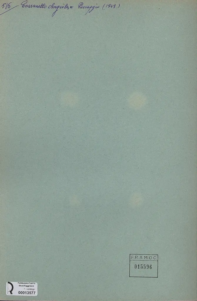 Anonimo , Cassanello, Angiola - sec. XX - Paesaggio , retro