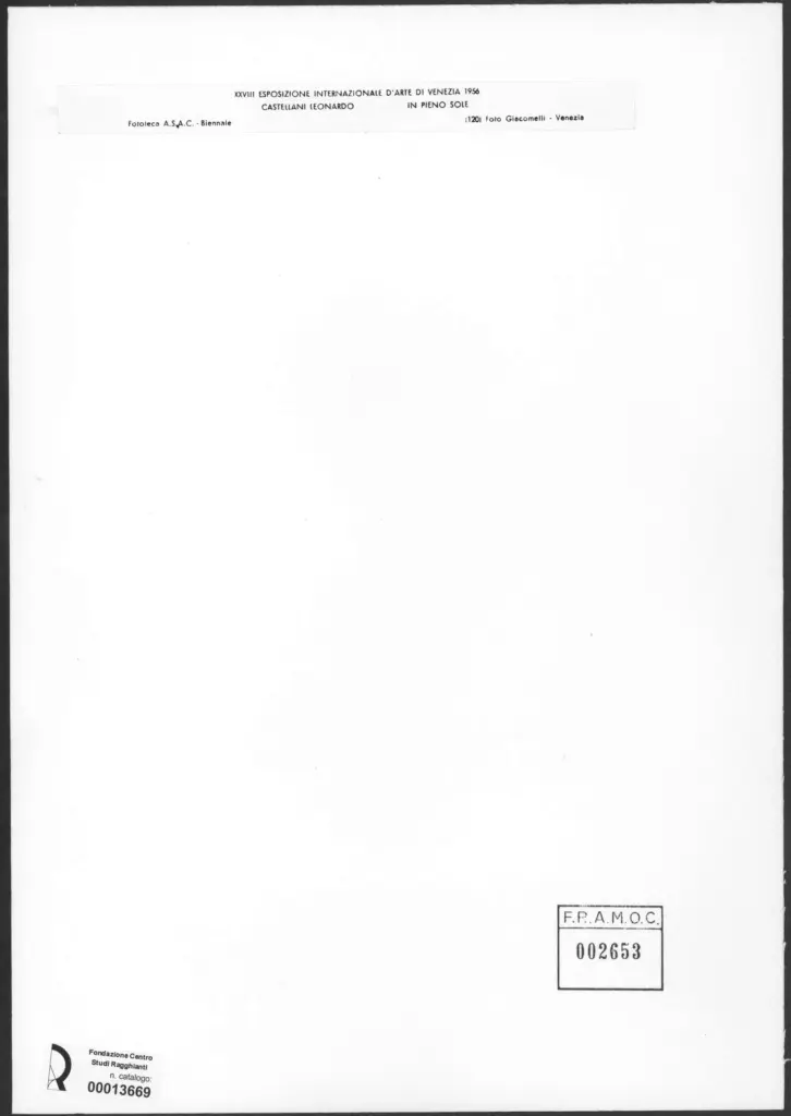 Giacomelli , Castellani, Leonardo - sec. XX - In pieno sole , retro