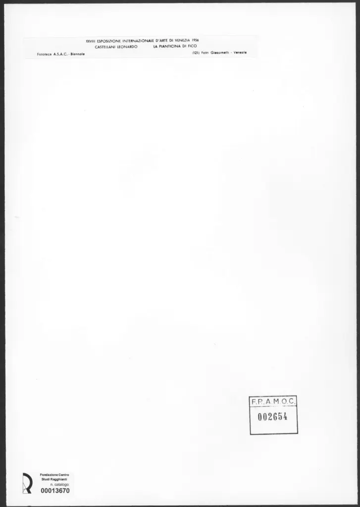 Giacomelli , Castellani, Leonardo - sec. XX - La pianticina di fico , retro