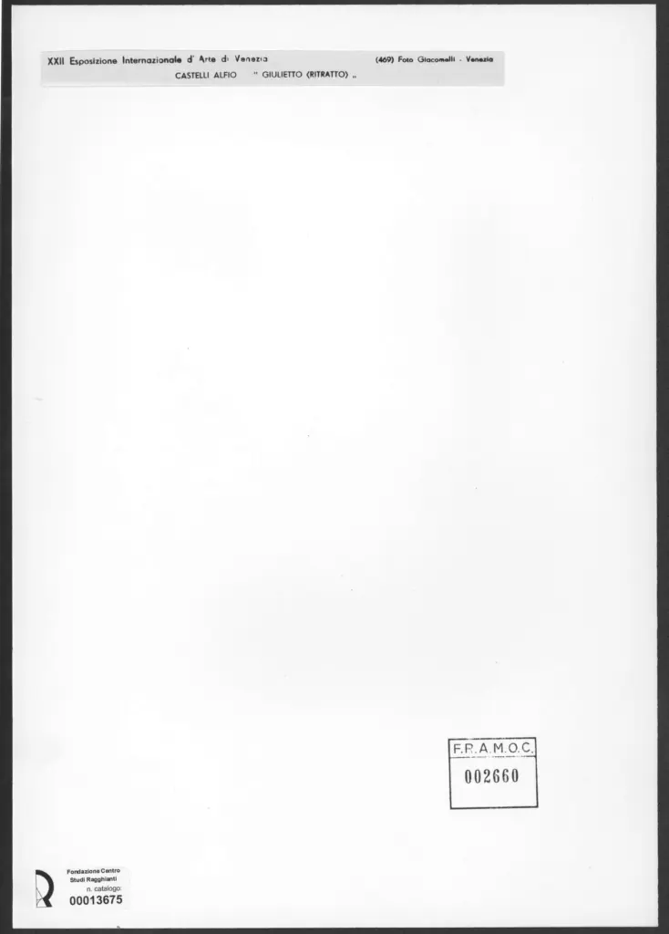 Giacomelli , Castelli, Alfio - sec. XX - Giulietto , retro