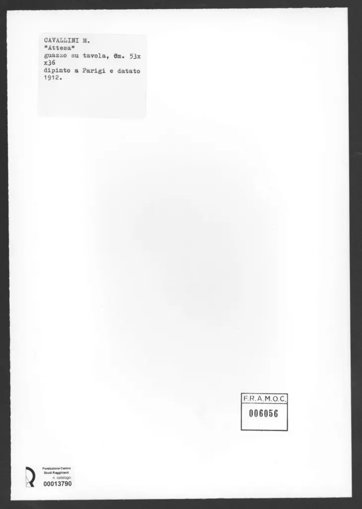 Cavallini, M. - sec. XX - Attesa , retro