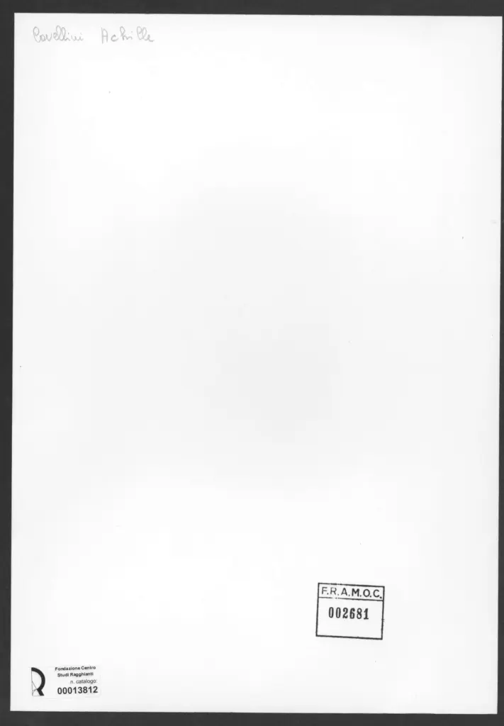 Anonimo , Cavellini, Achille - sec. XX - Composizione , retro