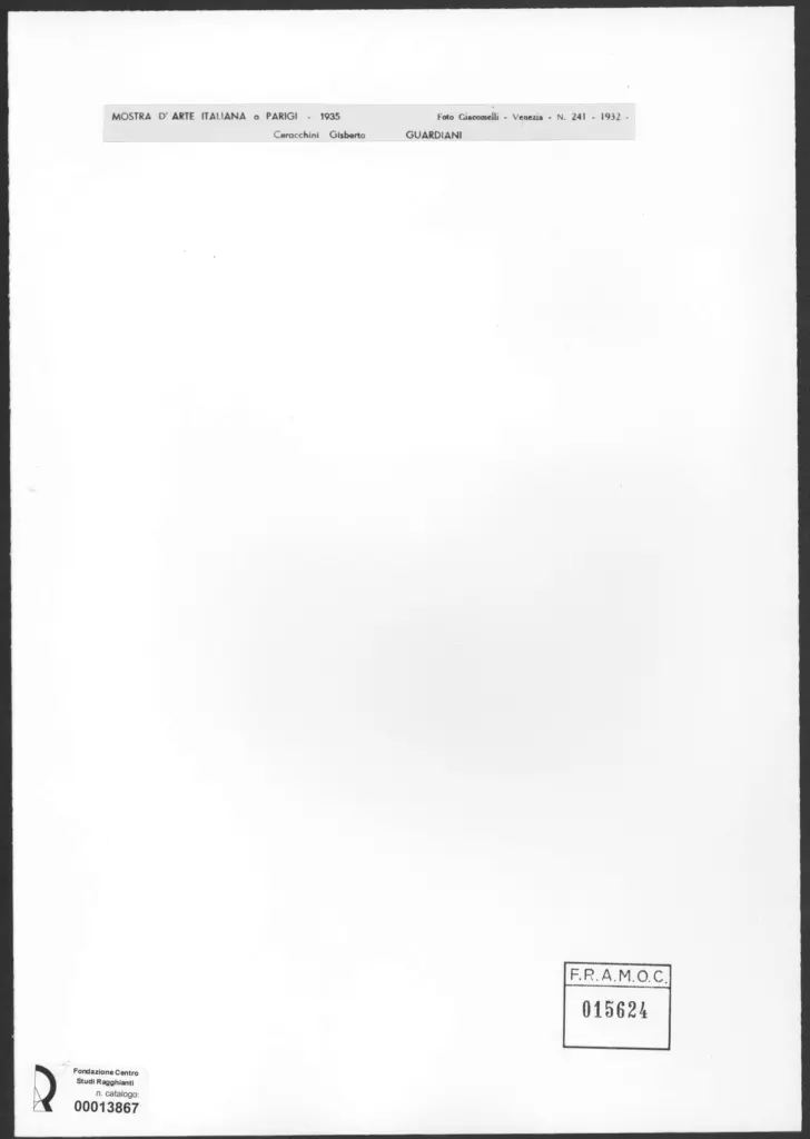 Giacomelli , Ceracchini, Gisberto - sec. XX - Guardiani , retro