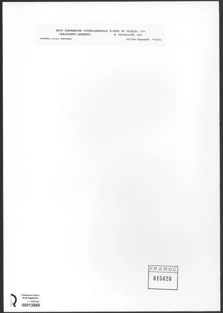 Giacomelli , Ceracchini, Gisberto - sec. XX - Il viandante , retro