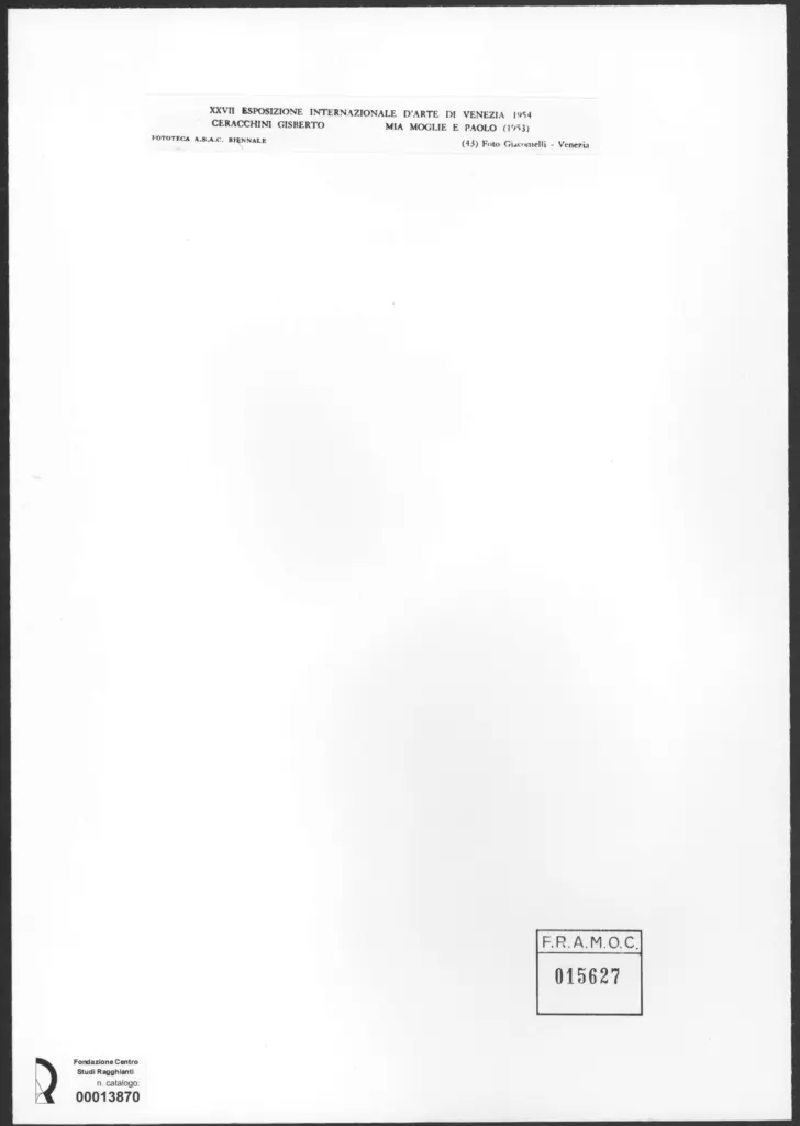 Giacomelli , Ceracchini, Gisberto - sec. XX - Mia moglie e Paolo , retro