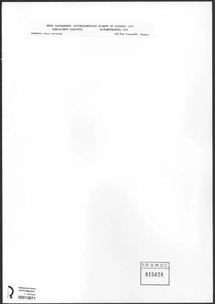 Giacomelli , Ceracchini, Gisberto - sec. XX - Autoritratto , retro