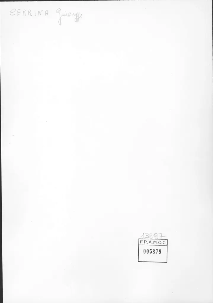 Anonimo , Cerrina, Giuseppe - sec. XX - Autoritratto , retro