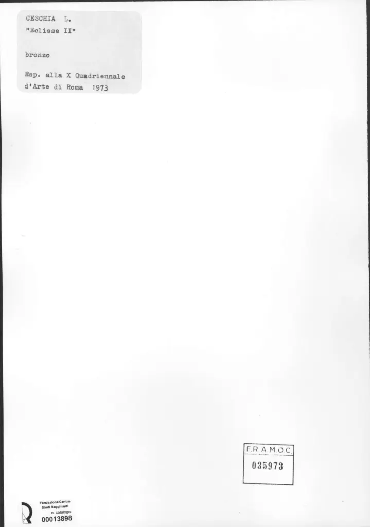 Anonimo , Ceschia, Luciano - sec. XX - Eclisse II , retro