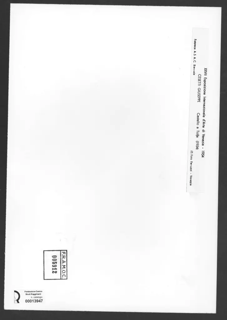 Fotografia Ferruzzi , Cesetti, Giuseppe - sec. XX - Castello a Tolfa , retro