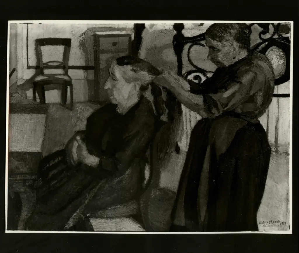 Anonimo , Checchi, Arturo - sec. XX - La pettinatrice , fronte