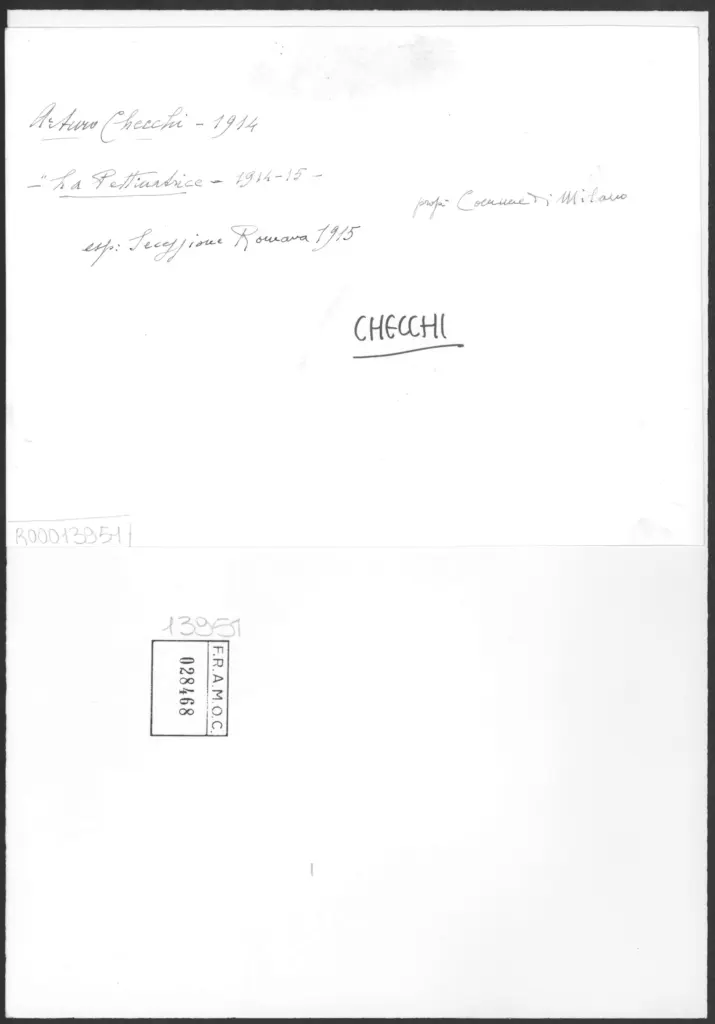 Anonimo , Checchi, Arturo - sec. XX - La pettinatrice , retro