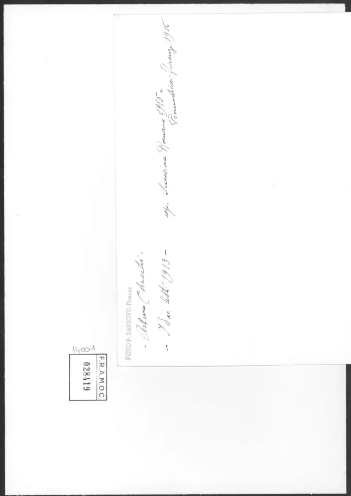 Anonimo , Checchi, Arturo - sec. XX - I due letti , retro