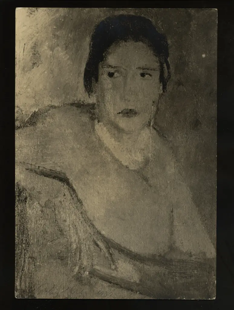 Anonimo , Checchi, Arturo - sec. XX - Ragazza in bleu , fronte