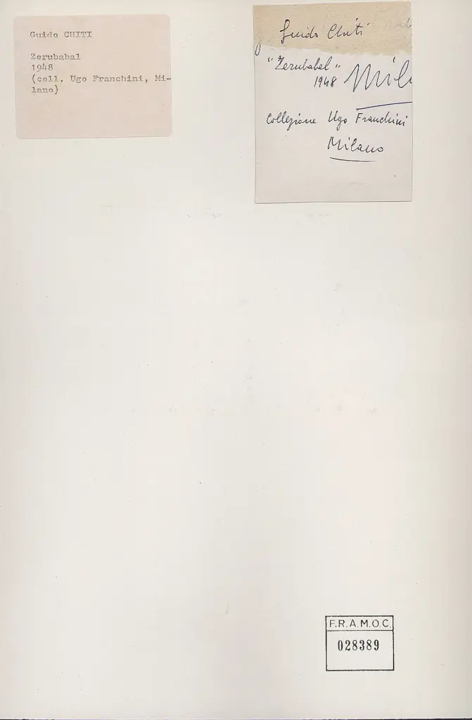 Anonimo , Chiti, Guido - sec. XX - Zerubabal , retro