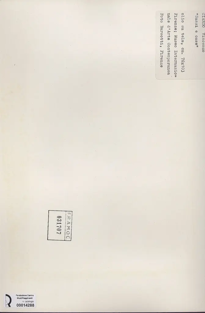 Anonimo , Ciardo, Vincenzo - - , retro