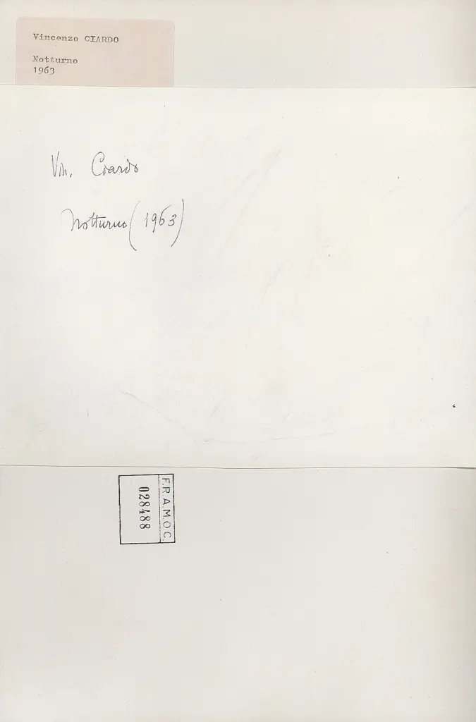 Anonimo , Ciardo, Vincenzo - sec. XX - Notturno , retro