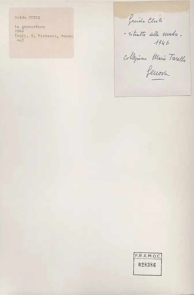 Anonimo , Chiti, Guido - sec. XX - La granatiera , retro