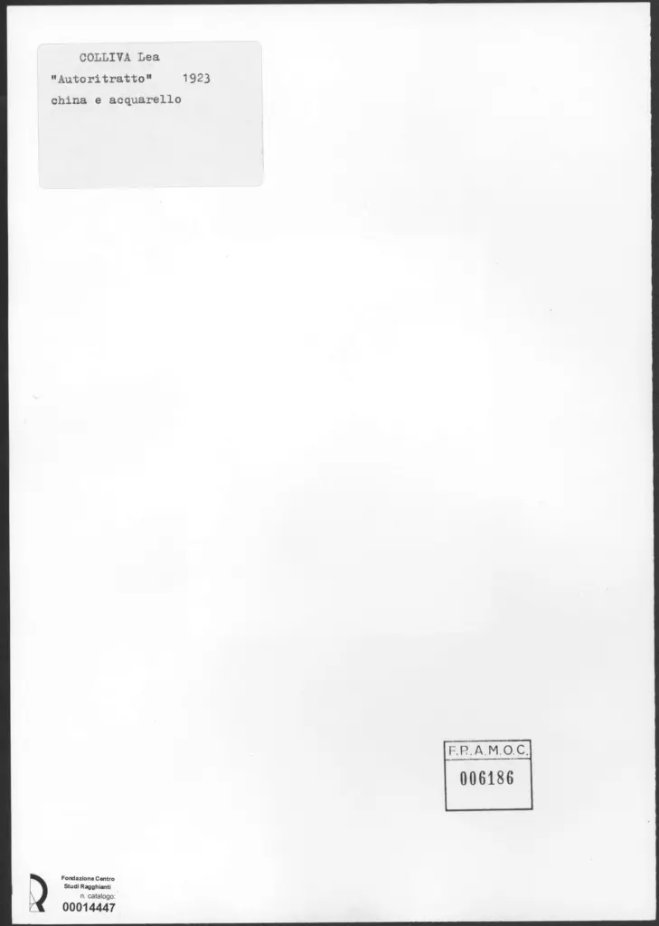 Anonimo , Colliva, Lea - sec. XX - Autoritratto , retro
