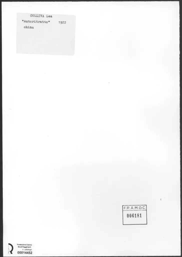 Anonimo , Colliva, Lea - sec. XX - Autoritratto , retro