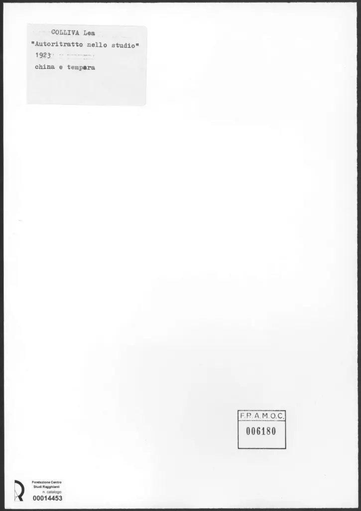 Anonimo , Colliva, Lea - sec. XX - Autoritratto , retro