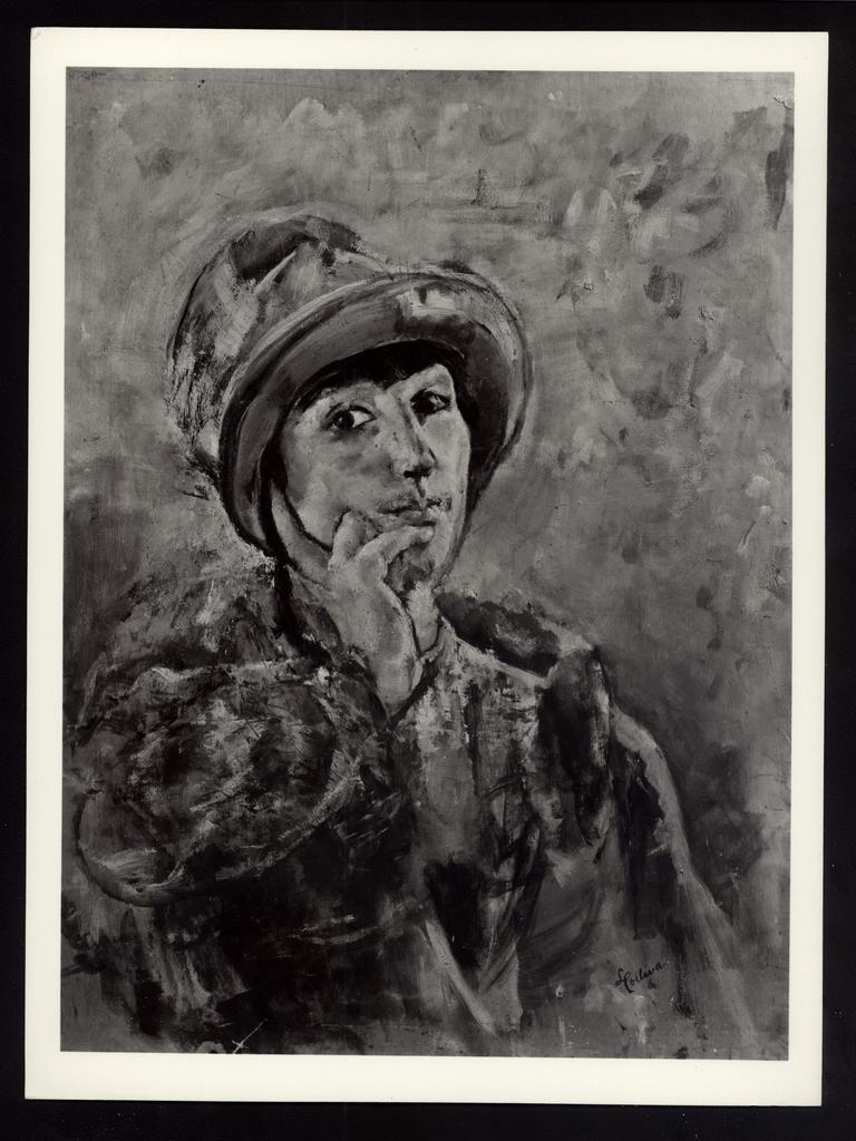 Anonimo , Colliva, Lea - sec. XX - Autoritratto col cappello , fronte