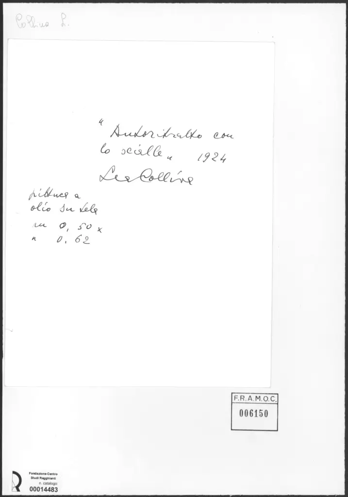 Anonimo , Colliva, Lea - sec. XX - Autoritratto con lo scialle , retro