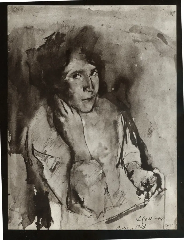 Anonimo , Colliva, Lea - sec. XX - Autoritratto nello studio , fronte