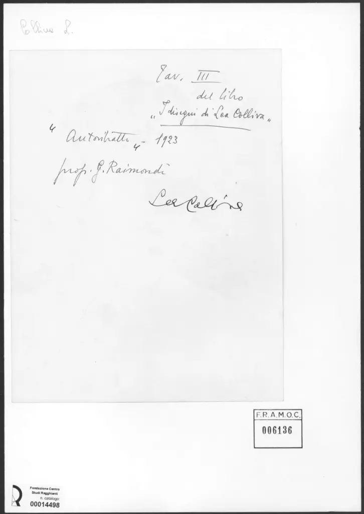 Anonimo , Colliva, Lea - sec. XX - Autoritratto , retro