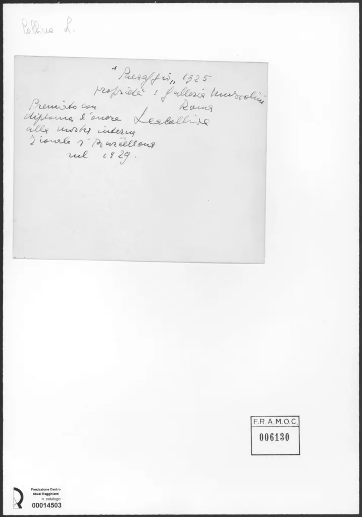 Anonimo , Colliva, Lea - sec. XX - Paesaggio , retro