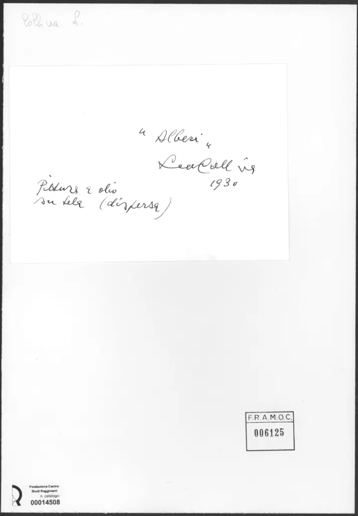 Anonimo , Colliva, Lea - sec. XX - Alberi , retro