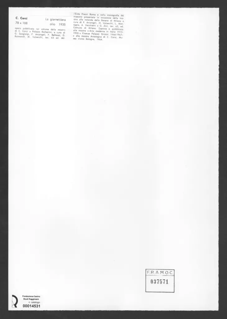 Corsi, Carlo - sec. XX - , retro