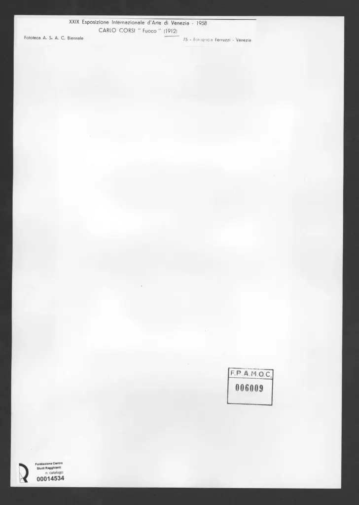 Fotografia Ferruzzi , Corsi, Carlo - sec. XX - Fuoco , retro