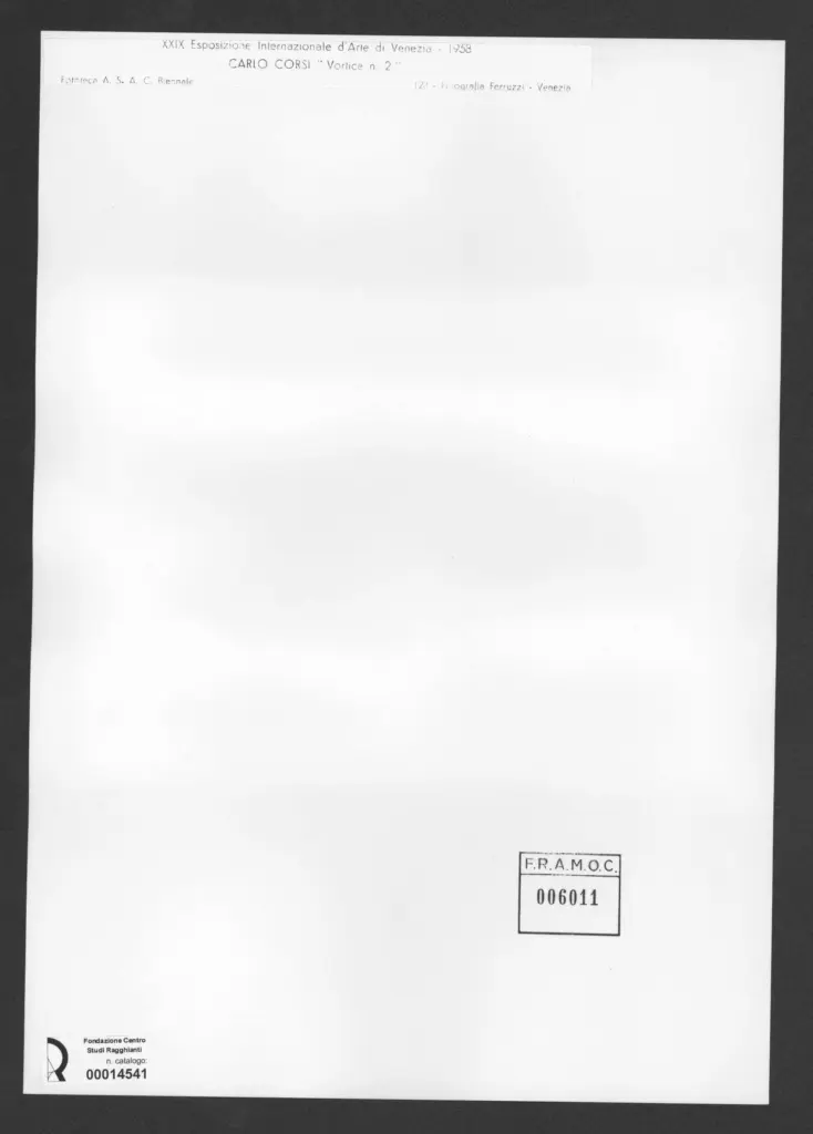 Anonimo , Corsi, Carlo - sec. XX - Vortice n&deg;2 , retro