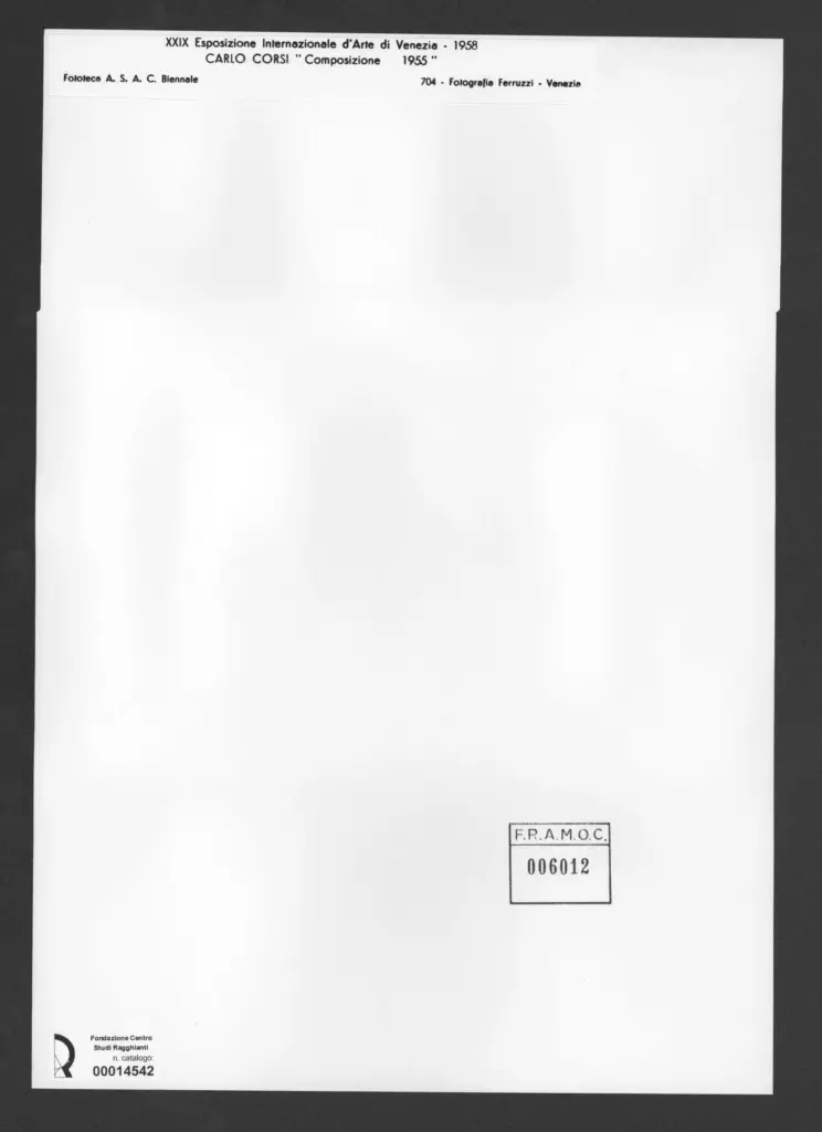 Fotografia Ferruzzi , Corsi, Carlo - sec. XX - Composizione 1955 , retro