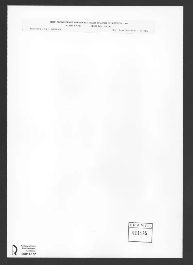 Giacomelli , Corsi, Carlo - sec. XX - Fiori del cielo , retro