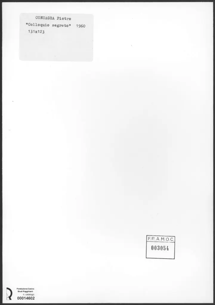 Consagra, Pietro - sec. XX - Colloquio segreto , retro