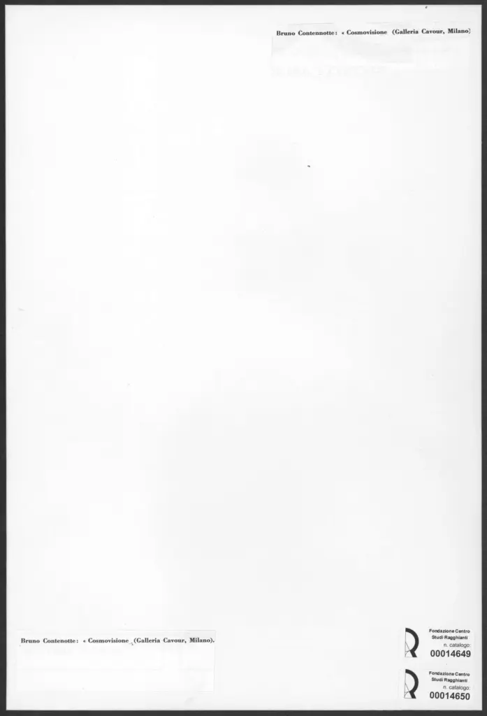 Anonimo , Contenotte, Bruno - sec. XX - Cosmovisione , retro