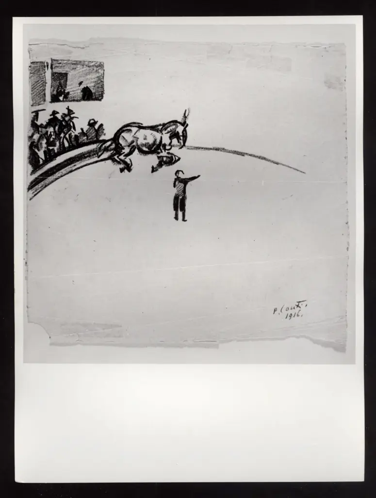 Anonimo , Conti, Primo - sec. XX - Scena circense , fronte