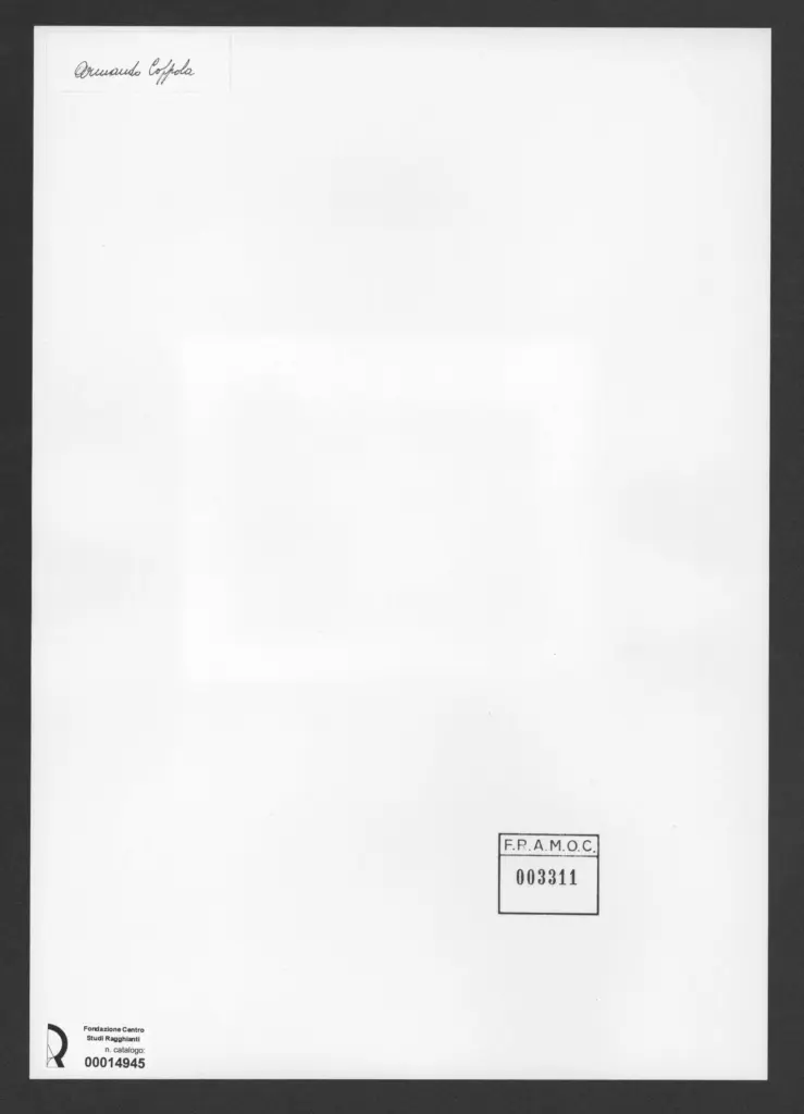 Anonimo , Coppola, Armando - sec. XX - Disegno , retro