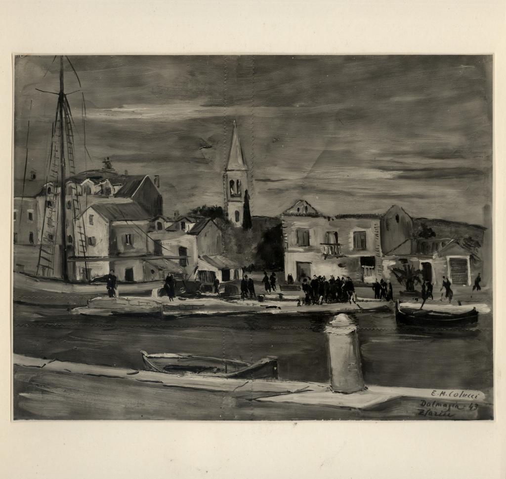 Giacomelli , Colucci, Edoardo Maria - sec. XX - Paesaggio dalmata , fronte