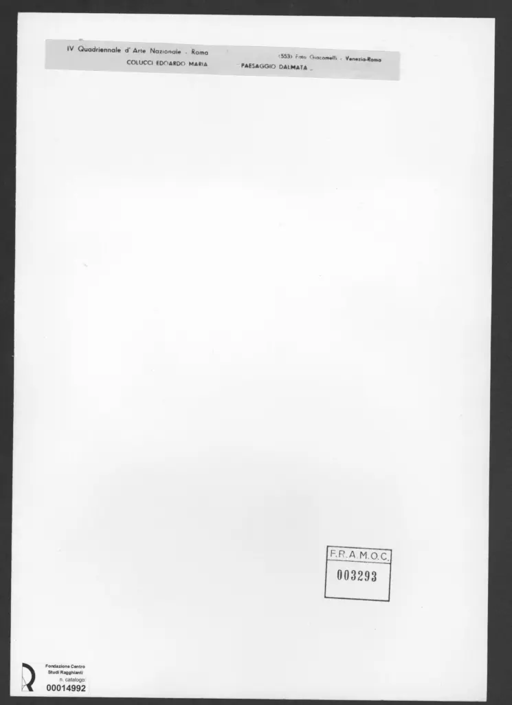 Giacomelli , Colucci, Edoardo Maria - sec. XX - Paesaggio dalmata , retro