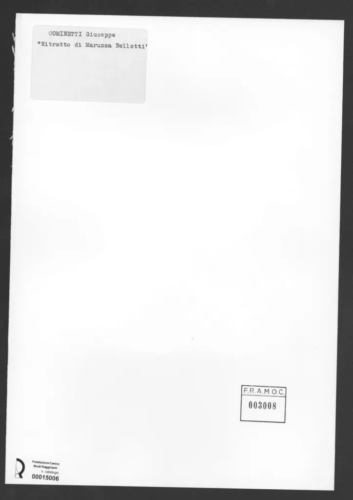 Cominetti, Giuseppe - sec. XX - Ritratto di Maruzza Bellotti , retro