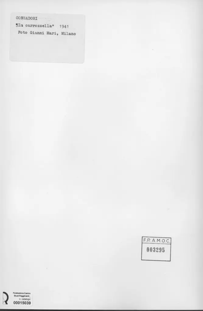 Anonimo , Consadori, Silvio - sec. XX - In carrozzella , retro