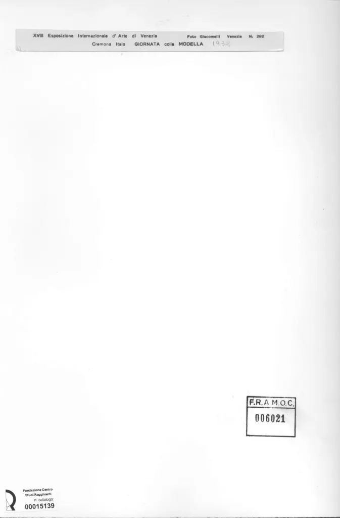 Giacomelli , Cremona, Italo - sec. XX - Giornata colla modella , retro