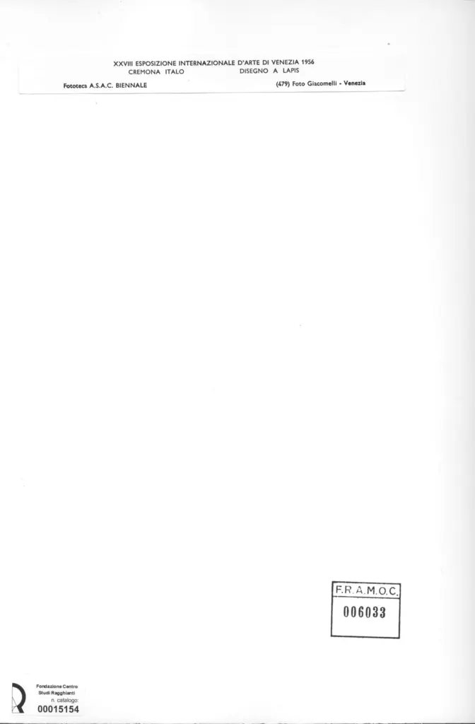 Giacomelli , Cremona, Italo - sec. XX - Disegno a lapis , retro