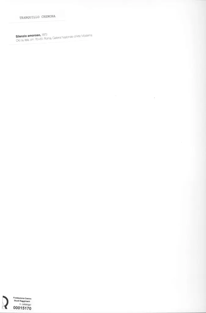 Anonimo , Cremona, Tranquillo - sec. XIX - Silenzio Amoroso , retro