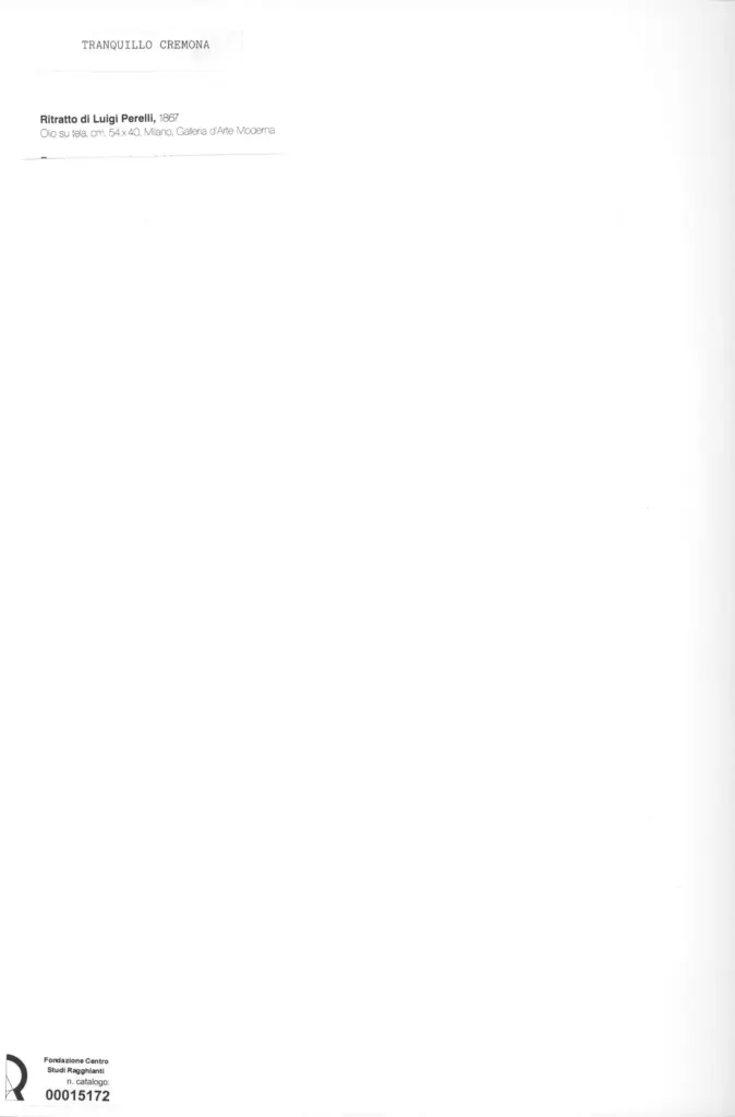 Anonimo , Cremona, Tranquillo - sec. XIX - Ritratto di Luigi Perelli , retro