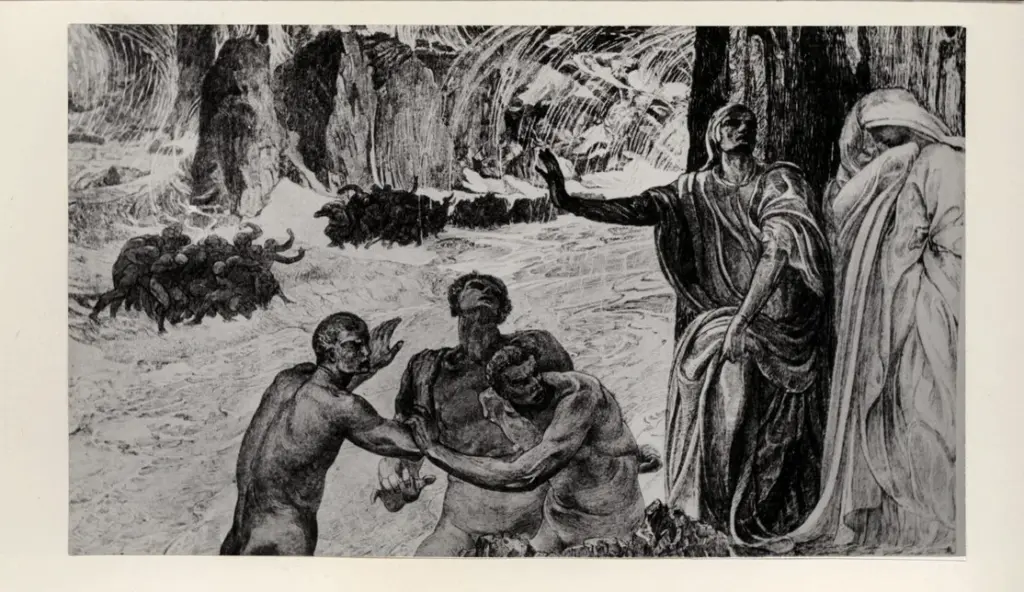 De Carolis, Alfonso , Illustrazione per la Divina Commedia, Inferno