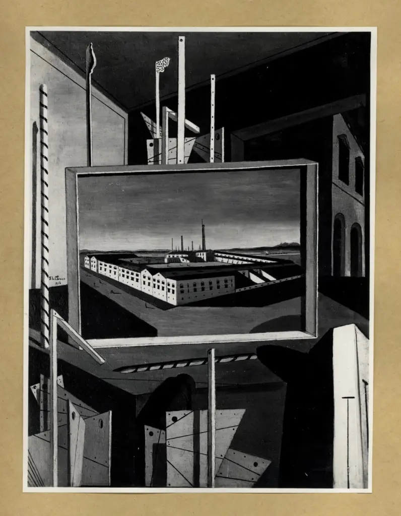 Anonimo , De Chirico, Giorgio - sec. XX - Interno metafisico , fronte